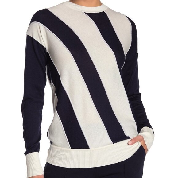 NEW Equipment Cetine Silk Blend Nautical Striped Crew light Sweater size S - Picture 1 of 10